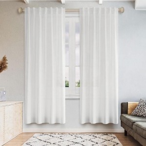 Awesome Home  Linen Blend Light Filtering Curtains for Living Room (2 Panels) - 1 of 4
