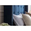 Queen Size Upholstered Platform Bed with Traditional Hand Buttoned Tufting and Nailhead Trim Wingback - 4 of 4