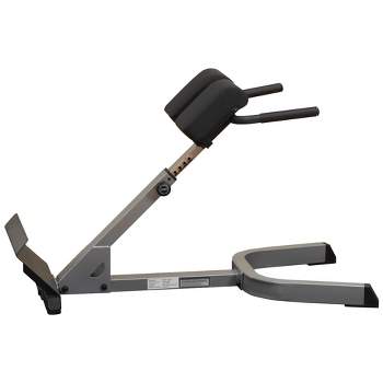 Body Solid 2 x 3 Inch 45 Degree Back Hyper Extension with Heavy Gauge Steel Construction and Extra Thick 3 Inch Durafirm Support Pads, Gray