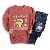 S.W.Smiley Ugly Christmas Sweater Distressed - Women's Garment Dyed Graphic Sweatshirt - 2 of 4