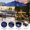 Okak 3-Tier Beach Umbrella with Push Button Tilt and Crank, Sun Umbrella with 32 Solar LED, Big Umbrella for Backyard, Garden - 3 of 4