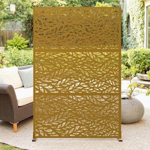 Metal Privacy Screen for Outdoor & Indoor Use, Free Standing Privacy Screen for Patio Garden Pool, Decorative Fence Panel - 1 of 4