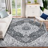 Machine Washable Area Rug - Non-Slip Non-Shedding Low Pile Foldable Soft Floral Printed Rug for Living Room, Bedroom, Nursery Kitchen - 2 of 4