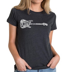 LA Pop Art Women's Premium Blend Word Art T-shirt - Rock Guitar - 1 of 4