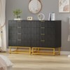 4 Drawer Dresser with Wide Storage, Wood Dresser Chest Organizer with Metal Legs, Modern Dressers - 4 of 4