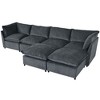 NicBex Modern 136.2" Sectional Sofa Modular U Shape Sofa Couch with 2 Removable Ottomans for Living Room Apartment - 4 of 4