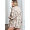 I AM A FASHION JUNKY Khaki Plaid Removable Hooded Button Up Jacket - 2 of 4