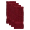 Design Imports  Terry Waffle Solid Dishtowel Set 4 Piece, 15X26", Wine - 2 of 4