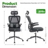 XIZZI Ergonomic Office Chair Mesh Chairs with Tilt Lock & Wide Cushion, High Back Home Desk Chair with Adjustable Headrest & Flip-Up Arms - 2 of 4