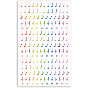 Bright Creations Total 3000-Piece Music Note Stickers, Sticker Sheets (Rainbow, 18 Sheets) - 1 of 4