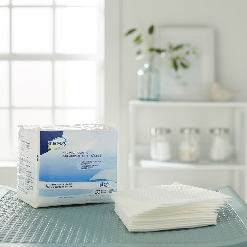 TENA ProSkin Dry Wipes for Incontinence, Disposable Washcloth, 2 of 3