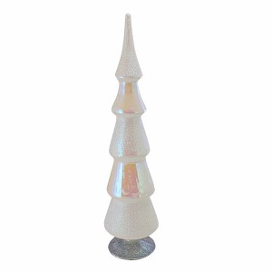Cody Foster 17.0 Inch Single White Glass Hued Tree Versatile Holiday Decoration Tree Sculptures - 1 of 4