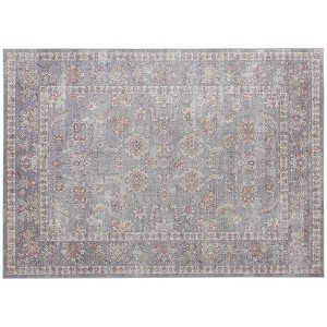 Machine Washable Area Rug 8x10 Non-Slip Traditional Floral Print Carpet for Living Room and Bedroom, Grey Brown - 1 of 4