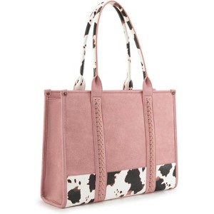 Tote Bag for Women Western Cow Print Purse Designer Top Handle Handbags - 1 of 4