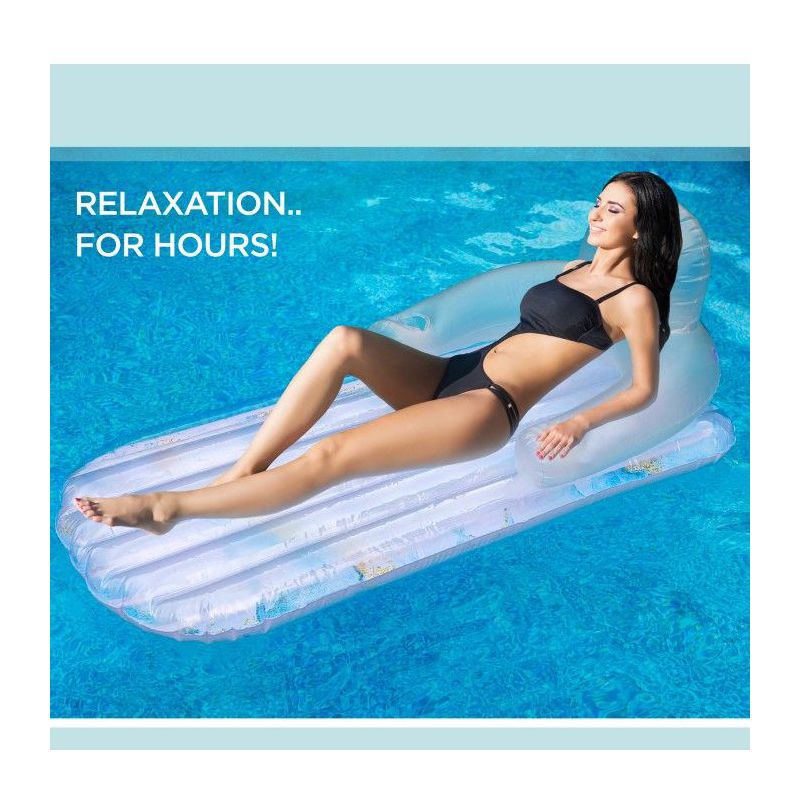 Galvanox Inflatable Water Lounger Floating Chair with Build In Headrest, Armrest and Drink Holder - Great Tanning and Relaxing Pools, Lakes & More, 3 of 11