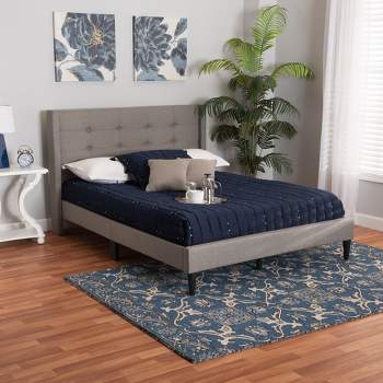 Baxton Studio Casol Mid-Century Modern Transitional Fabric Upholstered Platform Bed