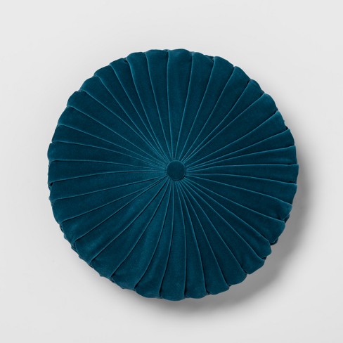 Teal Pleated Velvet Round Throw Pillow Opalhouse Target