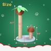 SEVOBAL Pet Scratcher Coconut Palm Tree Cat Scratcher, Natural Sisal Post with Dangling Toys for Indoor Cats, Brown, 15.7"*11.8"*28.7" - 3 of 4