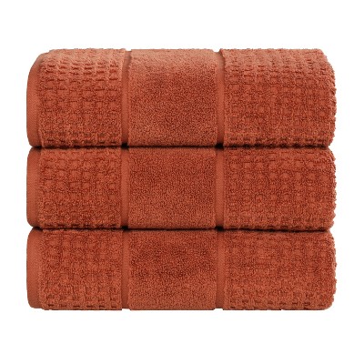 Zero Twist Cotton Waffle Honeycomb Medium Weight Bathroom Towel Set by Blue Nile Mills
