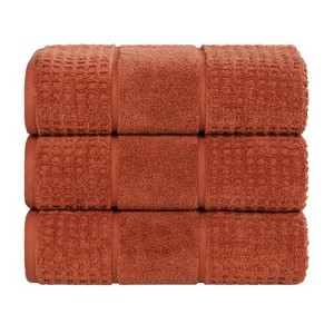 Zero Twist Cotton Waffle Honeycomb Medium Weight Bathroom Towel Set by Blue Nile Mills - 1 of 4