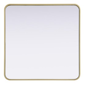 Elegant Lighting Contour Metal Square Mirror 30x30 in Brass - 1 of 4