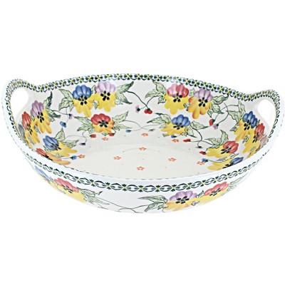 Blue Rose Polish Pottery 333 Millena Serving Bowl with Handles