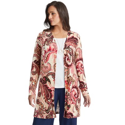 Jessica London Women's Plus Size Everyday Stretch Knit Open Front Cardigan