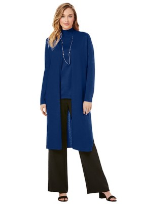 Jessica London Women's Plus Size Cotton Cashmere Duster Sweater