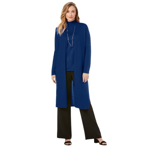 Jessica London Women's Plus Size Cotton Cashmere Duster Sweater, 22/24 -  Black : Target