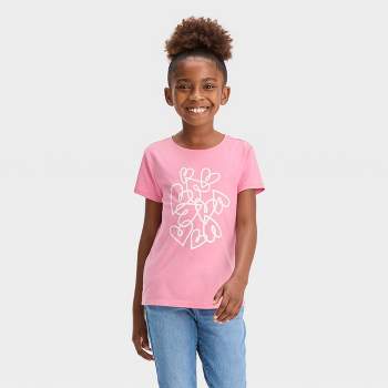 Girls' Short Sleeve Graphic T-Shirt - Cat & Jack™ Dusty Pink