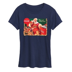 Women's - Coca-Cola - Vintage Santa Claus Ice Cold Short Sleeve Graphic T-Shirt - 1 of 4