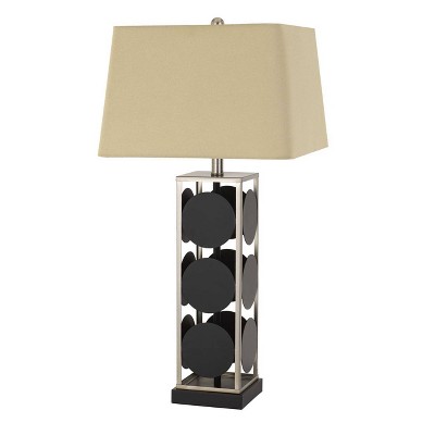 31.5" Metal Hanson Table Lamp with Fabric Shade Black/Antique Silver - Cal Lighting