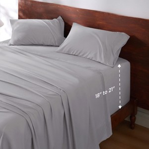 Deep Pocket Sheets Set - Fits Mattresses Up to 21 Inches Thick - 4 Piece GentleSoft™ Bed Sheets, Moisture Wicking, Soft & Cooling Bedsheet & Pillowcas - 1 of 4