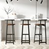 Lyngins Set of 3 Counter Height Bar Stools (27" High) with Steel Base, Armless Dining Chair with Back for Kitchen Island, Waterproof Counter Stools - 2 of 4