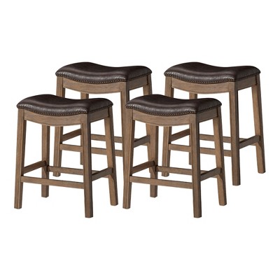 Maven Lane Adrien 26 Inch Counter Height Backless Saddle Barstool In ...