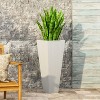 13" x 32.5" Outdoor Modern MGO Cast Stone Planter, White - 3 of 4