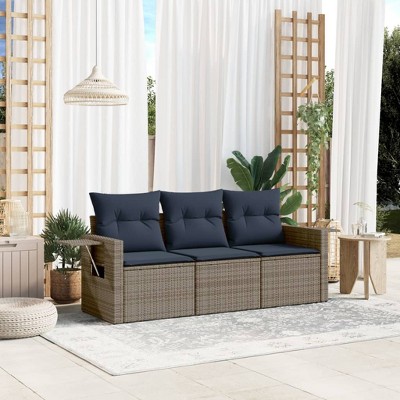 vidaXL Garden Sofa Set  PE Rattan Medium Modular Garden Sofa Set