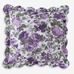 BrylaneHome 100% Cotton Florence Euro Sham - Euro, Plum Floral - 1 of 1
