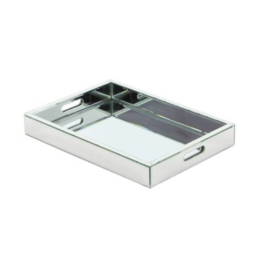 Silver Mirrored Rectangular MDF Decorative Tray
