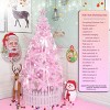 ChicFurnit Artificial Trees 6FT Short Christmas Tree Stands Artificial Christmas Tree Holiday Decorate Tree for Home Party, Pink, 70.87"*34.65"*34.65" - 2 of 4