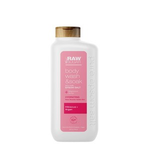 Raw Sugar Epsom Body Wash + Bath Soak - Hibiscus and Argan - 25 fl oz - 1 of 4