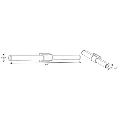 48" Brushed Nickel LED Bath Bar with Acrylic Shade