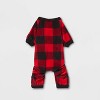 Dog and Cat Buffalo Check Pajama with Sleeves - Wondershop™ Red - image 2 of 4