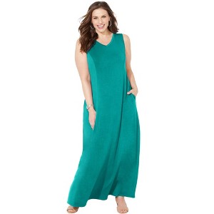 Catherines Women's Plus Size Morning To Midnight Maxi Dress (With Pockets) - 1 of 4