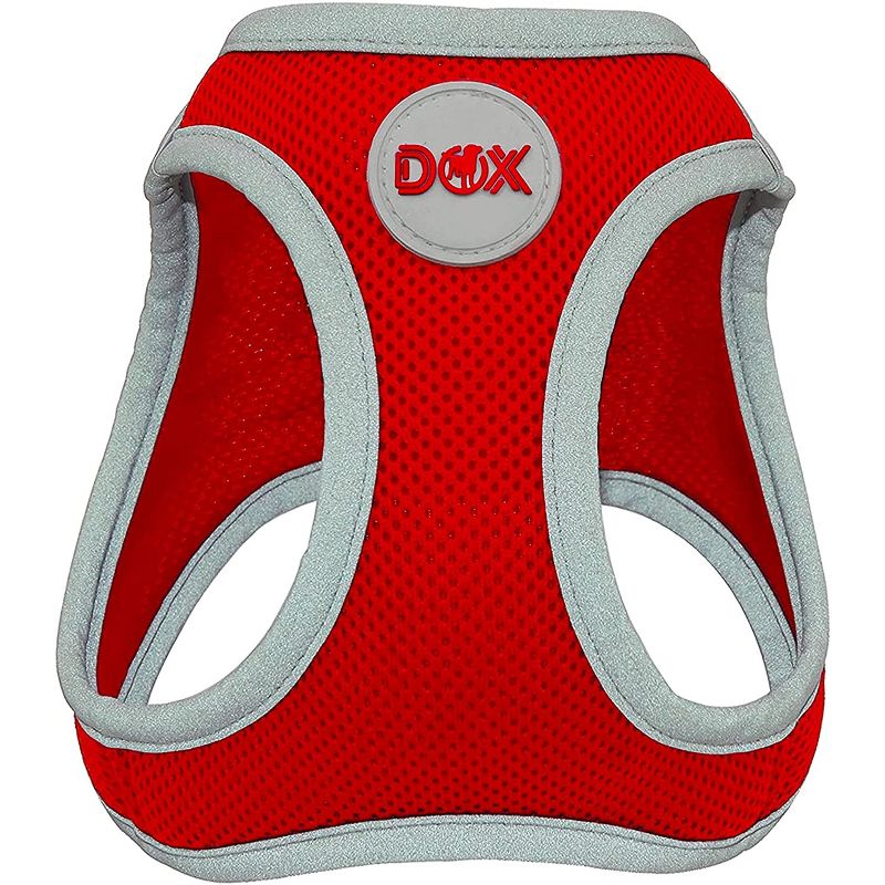 DDOXX Adjustable Nylon Step-in Dog Harness, Medium, Red, 1 of 5