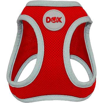 DDOXX Adjustable Nylon Step-in Dog Harness, Medium, Red