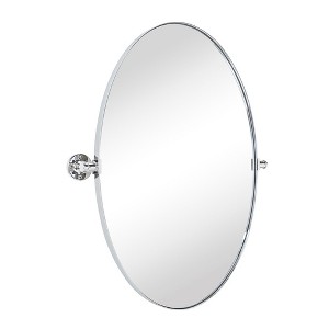 TEHOME Pivoting Oval Metal Framed Wall Mounted Bathroom Vanity Mirror - 1 of 4