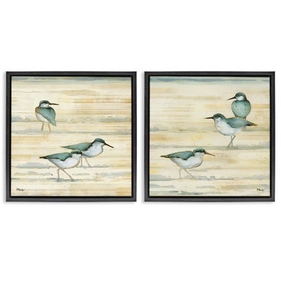 Stupell Industries Sandpipers Abstract Water Shoreline, 25" x 25"