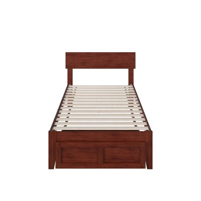 Boston Twin Wood Frame Upholstered Bed with Headboard Drawer