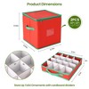 Set of 2 Christmas Ornament Storage Box - Hold 128 Ornaments, Xmas Ornament Organizer Storage Box Adjustable Dividers - 3 of 4